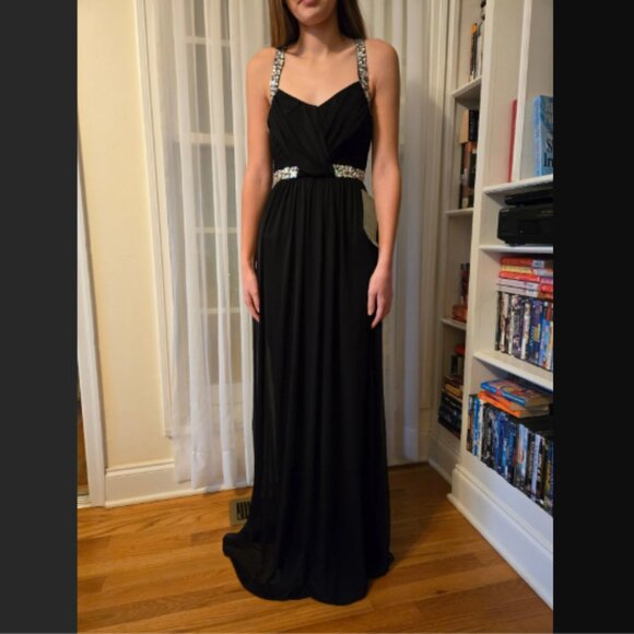 City Triangles Beaded Sequin Embellished Chiffon Prom Homecoming Dress Gown Sz 5 - Picture 1 of 9